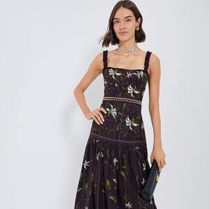 knee length dresses for ladies Agua by Agua Bendita Uchuva Nispero Midi Dress Uchuva / M main image 0